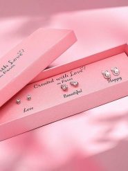 Created with Love 3-częściowy zestaw kolczyków-wkrętek "Smile" z cyrkoniami rozmiar: onesize. Szare kolczyki damskie Created with Love, z cyrkonią, srebrne. Za 56.99 zł.