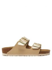 Birkenstock Klapki Arizona Bf 1013070 Beżowy. Brązowe klapki damskie Birkenstock, bez wzorów, ze skóry, bez obcasa, bez zapięcia. Za 404.99 zł.