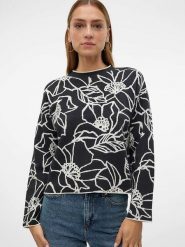 Vero Moda Sweter "New" w kolorze czarnym rozmiar: S. Czarne swetry klasyczne damskie Vero Moda, s, ze splotem, bez kołnierzyka. Za 118.95 zł.