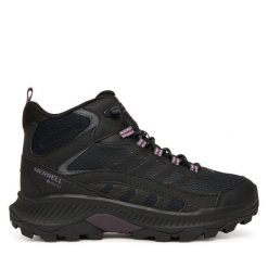 Trekkingi Merrell. Czarne obuwie trekkingowe damskie Merrell, z gore-texu, bez zapięcia. Za 649.99 zł.