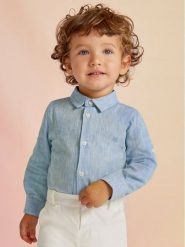 Abel & Lula Koszula 5118 Niebieski Regular Fit. Niebieskie koszule chłopięce Abel & Lula, bez wzorów, z bawełny, bez kołnierzyka, bez ramiączek. Za 179.99 zł.
