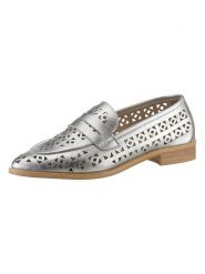 Heine Skórzane mokasyny w kolorze szarym rozmiar: 41. Szare mokasyny damskie Heine, ze skóry, bez obcasa. Za 176.45 zł.