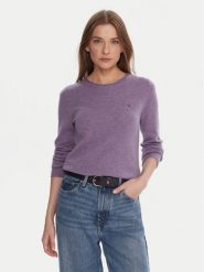 Tommy Hilfiger Sweter WW0WW40264 Fioletowy Regular Fit. Fioletowe swetry klasyczne damskie Tommy Hilfiger, xxs, z wełny, bez kołnierzyka. Za 519.99 zł.