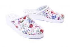 SANITAL FLEX 707/I fantasia7, klapki profilaktyczne damskie. Klapki damskie Sanital-Flex, bez wzorów, ze skóry, bez obcasa, bez zapięcia. Za 119.90 zł.