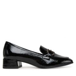 Półbuty Tamaris. Czarne półbuty damskie Tamaris, bez wzorów, bez obcasa, na płaskiej podeszwie, bez zapięcia. Za 219.99 zł.