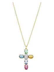 Luxenter Naszyjnik z zawieszką rozmiar: onesize. Żółte naszyjniki damskie Luxenter, z cyrkonią, srebrne. Za 260.99 zł.