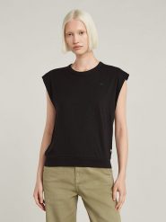 G-Star Koszulka w kolorze czarnym rozmiar: M. Czarne bluzki damskie G-Star, m, bez wzorów, z bawełny, retro, bez kołnierzyka, bez ramiączek. Za 91.12 zł.