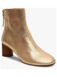 Bisgaard Skórzane botki w kolorze złotym rozmiar: 36. Żółte botki damskie Bisgaard, eleganckie, bez obcasa, bez zapięcia. Za 568.45 zł.