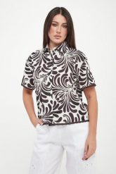 Koszula damska ze wzorem TWINSET U&B. Koszule damskie Twinset U&B, s, bez wzorów, bez kołnierzyka, bez ramiączek. Za 669.00 zł.