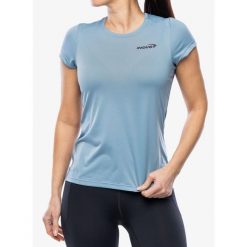 Koszulka do biegania damska Inov-8 Performance Short Sleeve. Niebieskie bluzki damskie Inov-8, bez wzorów, sportowe, bez kołnierzyka, bez ramiączek. Za 156.99 zł.