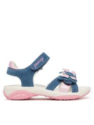 Primigi Sandały 1383722 M Granatowy. Niebieskie sandały dziewczęce Primigi, ze skóry, bez obcasa, bez zapięcia. Za 249.99 zł.