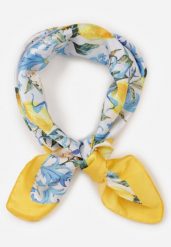 Niebieski Szalik Apaszka w Owocowy Wzór Rayhelle. Niebieskie szaliki damskie Born2be, na lato, bez wzorów, z materiału. Za 29.99 zł.