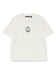 Vero Moda Koszulka w kolorze białym rozmiar: M. Białe koszulki damskie Vero Moda, m, bez wzorów, z bawełny, bez kołnierzyka, bez ramiączek. Za 60.99 zł.