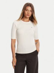 Tommy Hilfiger Bluzka WW0WW47308 Écru Slim Fit. Bluzki damskie Tommy Hilfiger, xxl, bez wzorów, z wiskozy, bez kołnierzyka, bez ramiączek. Za 159.99 zł.
