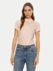Guess T-Shirt W5RI15 J1314 Różowy Regular Fit. Czerwone t-shirty damskie Guess, l, z aplikacjami, z bawełny, bez kołnierzyka. Za 139.99 zł.