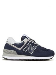 New Balance Sneakersy WL574EVN Granatowy. Niebieskie obuwie sportowe damskie New Balance, ze skóry, bez zapięcia. W wyprzedaży za 309.99 zł.
