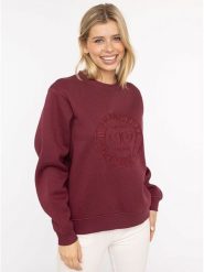 Zwillingsherz Bluza "Wild and Free" w kolorze bordowym rozmiar: L/XL. Czerwone bluzy damskie Zwillingsherz, l, bez wzorów, bez kaptura. Za 228.92 zł.