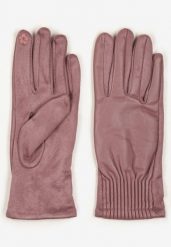 Różowe Rękawiczki Ozdobione Marszczeniem Belremi. Czerwone rękawiczki damskie Born2be, bez wzorów. Za 9.99 zł.