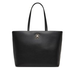 Torebka Tommy Hilfiger. Czarne shopper bag Tommy Hilfiger, bez wzorów, bez dodatków. Za 549.99 zł.