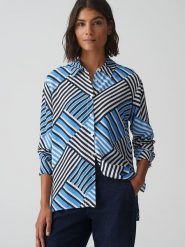 OPUS Koszula w kolorze niebieskim rozmiar: 38. Niebieskie koszule damskie Opus, bez wzorów, z wiskozy, bez kołnierzyka, bez ramiączek. Za 143.99 zł.