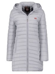 Geographical Norway Płaszcz pikowany "Atika" w kolorze jasnoszarym rozmiar: XXL. Szare płaszcze damskie Geographical Norway, xxl, bez wzorów, bez kaptura. Za 158.10 zł.