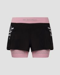 Spodenki biegowe damskie X-Bionic Twyce Race 2in1 Shorts Black Pink. Czarne spodenki sportowe damskie X BIONIC, l, bez wzorów, na fitness i siłownię. Za 350.00 zł.