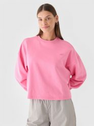 4F Bluza dresowa nierozpinana bez kaptura damska - różowa S. Czerwone bluzy damskie 4F, s, bez wzorów, z bawełny, bez kaptura. W wyprzedaży za 59.99 zł.