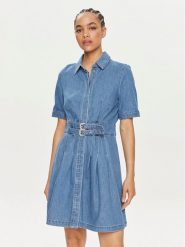 ONLY Sukienka jeansowa Myra 15300434 Niebieski Regular Fit. Niebieskie sukienki damskie Only, bez wzorów, z bawełny, bez ramiączek. Za 249.99 zł.