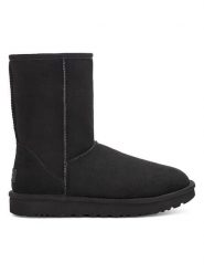 UGG Skórzane botki w kolorze czarnym rozmiar: 39. Czarne botki damskie Ugg, z wełny, z okrągłym noskiem, bez obcasa, bez zapięcia. Za 894.14 zł.