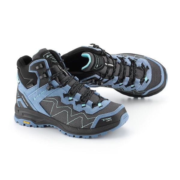Buty wysokie trekkingowe damskie Alpine Pro Cerne 2 Vibram. Niebieskie obuwie trekkingowe damskie Alpine Pro, ze skóry, bez zapięcia. W wyprzedaży za 629.00 zł.