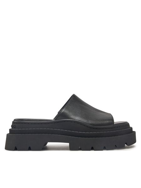 Michael Kors Klapki Kendra Lside 40R5KEFS1L Czarny. Czarne klapki damskie Michael Kors, bez wzorów, ze skóry, bez obcasa, bez zapięcia. Za 489.99 zł.