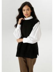 Aniston Bezrękawnik w kolorze czarnym rozmiar: 40. Czarne swetry klasyczne damskie Aniston, bez kołnierzyka. Za 56.99 zł.