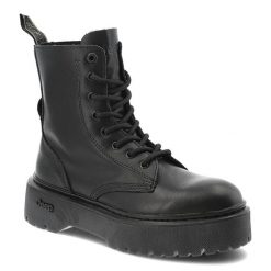 Czarne Trapery Jeep Stylowe Skórzane Buty Damskie. Czarne trapery damskie Jeep, przed kolano, bez zapięcia. Za 348.99 zł.