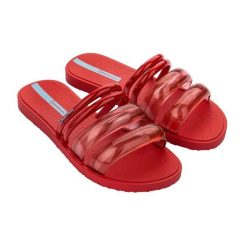 Klapki damskie Ipanema Puffer Slide. Czerwone klapki damskie Ipanema, bez wzorów, bez obcasa, bez zapięcia. Za 99.00 zł.