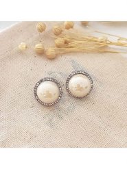 Atelier MIU Pozłacane kolczyki-wkrętki z cyrkoniami rozmiar: onesize. Szare kolczyki damskie atelier MIU, z cyrkonią, pozłacane. Za 70.08 zł.