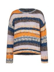 More & More Sweter w kolorze lawendowo-pomarańczowo-granatowym rozmiar: 34. Niebieskie swetry klasyczne damskie More & More, z wełny, bez kołnierzyka. Za 210.95 zł.