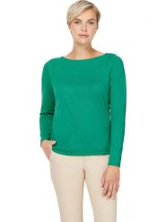 Heine Sweter w kolorze zielonym rozmiar: 40. Zielone swetry klasyczne damskie Heine, z bawełny, bez kołnierzyka. Za 36.95 zł.