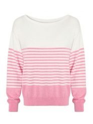 TATUUM Sweter w kolorze biało-różowym rozmiar: XL. Białe swetry klasyczne damskie TATUUM, xl, bez kołnierzyka. Za 148.26 zł.