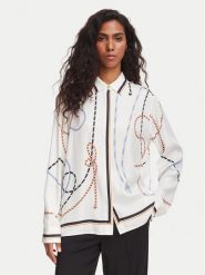 Tommy Hilfiger Koszula WW0WW51138 Biały Regular Fit. Białe koszule damskie Tommy Hilfiger, bez wzorów, z wiskozy, bez kołnierzyka, bez ramiączek. Za 649.99 zł.