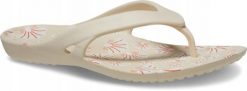 Japonki Dla Dorosłych Crocs Kadee II Graphic Flip. Białe klapki damskie Crocs, bez wzorów, z materiału, bez obcasa, bez zapięcia. Za 71.99 zł.