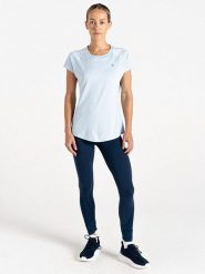 Dare 2b Koszulka sportowa "Corral Tee" w kolorze błękitnym rozmiar: 42. Niebieskie koszulki sportowe damskie Dare 2b, bez wzorów, z materiału, bez ramiączek, outdoorowe. Za 83.42 zł.