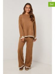 Soft Cashmere 2-częściowy zestaw w kolorze karmelowym rozmiar: 36/38. Brązowe swetry klasyczne damskie Soft Cashmere, z dzianiny, bez kołnierzyka. Za 182.72 zł.