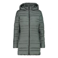 Długa kurtka puchowa z kapturem damska CMP Snaps. Zielone kurtki sportowe damskie CMP, bez wzorów, z puchu, z kapturem. W wyprzedaży za 534.50 zł.