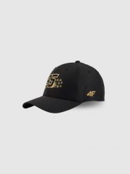 4F Czapka z daszkiem snapback uniseks - czarna S/M. Czarne czapki z daszkiem damskie 4F, bez wzorów, z bawełny. Za 119.99 zł.