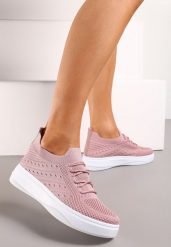 Różowe Buty Sportowe z Cholewką w Skarpetkowym Stylu Timotta. Czerwone obuwie sportowe casual damskie Renee, bez zapięcia. Za 49.99 zł.