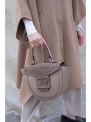 Maison héritage PARIS Skórzana torebka "Mini Votti" w kolorze szarobrązowym - 20 x 20 x 8 cm rozmiar: onesize. Brązowe torebki klasyczne damskie maison héritage PARIS, z materiału, przez ramię, bez dodatków. Za 326.99 zł.