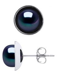 Mitzuko Srebrne kolczyki-wkrętki z perłami rozmiar: onesize. Niebieskie kolczyki damskie Mitzuko, z perłą, srebrne. Za 217.99 zł.