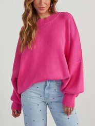 LA Angels Sweter w kolorze różowym rozmiar: XL. Różowe swetry klasyczne damskie LA Angels, xl, z bawełny, bez kołnierzyka. Za 158.10 zł.