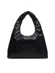 Calvin Klein Torebka Emblem Aop Puffer Lg Shoulder Ba LV04F3199G Czarny. Czarne shopper bag Calvin Klein, ze skóry, bez dodatków. Za 649.99 zł.