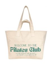 Torba Bawełniana - Welcome to the Pilates Club. Zielone torby na laptopa BESHAPED, bez wzorów, z bawełny, z nadrukiem. Za 199.00 zł.